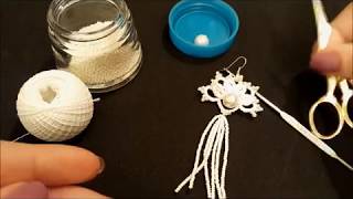 Мастер класc  серьги фриволите Needle tatting earrings Frivolite Occhi [upl. by Ingeborg]