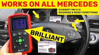 iCarsoft MB V10 Fixing Mercedes Check Engine ABS amp SRS Airbag Light WORKS ON ALL MERCEDES [upl. by Granthem]