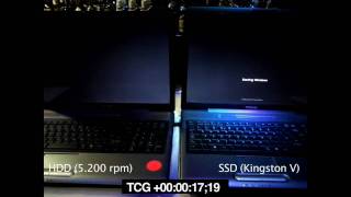 HDD vs SSD windows 7 star up [upl. by Ardnatal]