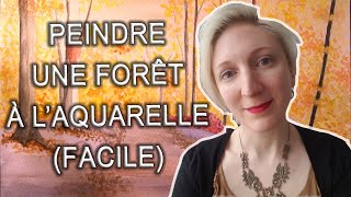 Comment peindre une Aquarelle  Paysage de forêt en automne  Timelapse  Facile pour débutant [upl. by Nyletak424]