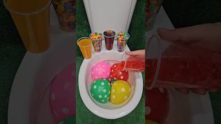 Experiment  Rainbow Balloon VS Cola Mtn Dew Fanta Sprite and Mentos in Toilet shorts [upl. by Noelopan614]