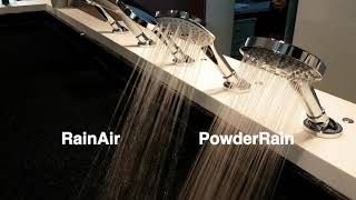 hansgrohe RainAir spray mode vs the PowderRain spray mode [upl. by Inimod]