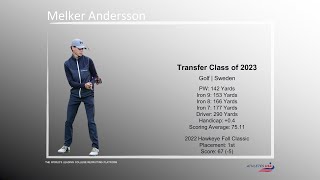 Mens Golf  Melker Andersson Sweden  Swing Video  Transfer 2023 from Hawkeye CC [upl. by Nalon22]