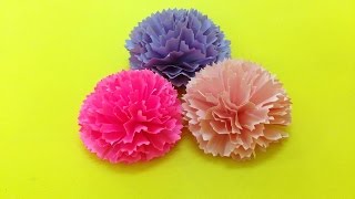 How to make carnation paper flower  Easy origami flowers for beginners making  DIYPaper Crafts [upl. by Catriona]