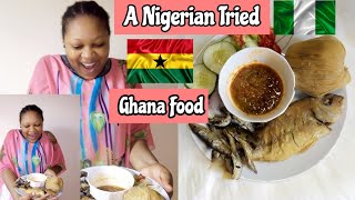 I Tried Eating Ghana 🇬🇭Food Called Kenkey With Fish And Pepper  Nigerian Eats Ghana Foods🇬🇭🇳🇬 ASMR [upl. by Panter]