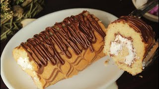 Chocolate Vanilla Swiss Roll Cake 😍 Recipe By Chef Hafsa [upl. by Hole]