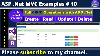 Asp Net MVC Full CRUD Operation Using ADO Net SQL Stored Procedures  Create Read Update Delete [upl. by Stephenson]