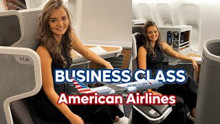 CLASSE EXECUTIVA AMERICAN AIRLINES  GRU a MIAMI com 70 de economia Boeing 777300 Business Class [upl. by Rickard]