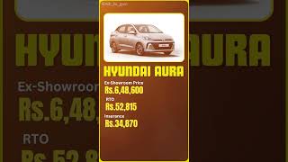 Hyundai Aura OnRoad Price in India 2024 HyundaiAura OnRoadPrice [upl. by Artemisia]