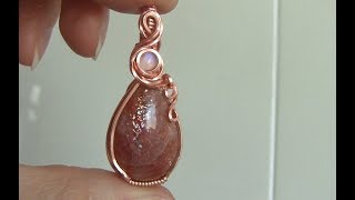 Cabochon Pendant with Accent Stone Wire Wrap Tutorial [upl. by Burke279]