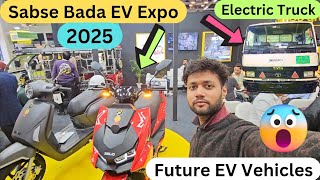 Biggest EV Expo 😱 Greater Noida  Electric Scooters Truck Cars Cycles Buses  धमाका 2025 🔥 [upl. by Tniassuot]