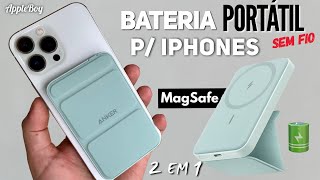 Está Bateria 🔋Portátil Sem Fio MagSafe p iPhones é 2 em 1 e é melhor q da Apple  [upl. by Nylecoj]