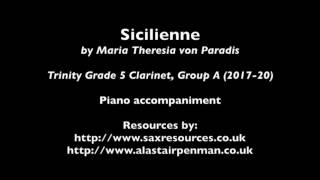 Sicilienne by Maria Theresia von Paradis Piano accompaniment Trinity Grade 5 Clarinet [upl. by Veljkov]