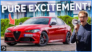 The Alfa Romeo Giulia QV Is The BEST Sports Sedan On The Market And Heres Why  Drivecomau [upl. by Basia]