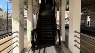 Lisbon Portugal 2x KONE Escalator ride at QueluzBelas Railway Station  Platforms to bridge [upl. by Blackmun]