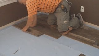 How To Install Laminate Flooring DIY Floating Floor installation Video Mryoucandoityourself [upl. by Ellenet]