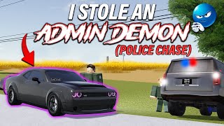 I STOLE AN ADMIN DODGE DEMON IN GREENVILLE OOPS  ROBLOX  Greenville [upl. by Aynam945]