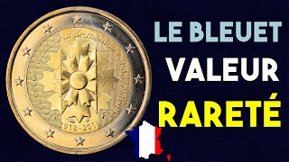 EURO FRANCE pièce commémorative rare Le bleuet valeur tirages révélé [upl. by Ardnnaed]