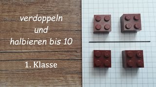 verdoppeln und halbieren bis 10 1 Klasse [upl. by Silohcin]