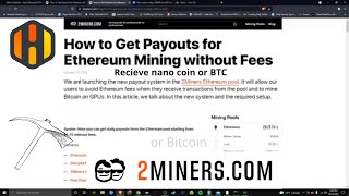 2miners  2 miners pool low fees or no fees [upl. by Cacilia]