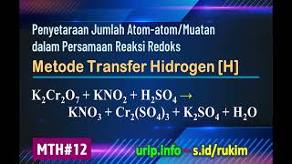 Metode Transfer Hidrogen H K2Cr2O7  KNO2  H2SO4 → KNO3  Cr2SO43  K2SO4  H2O MTH12 [upl. by Aehtorod]