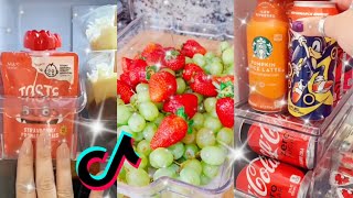 food restock and organizing fridge ASMR tiktok compilation 🍇🍓🍋 [upl. by Dannica]