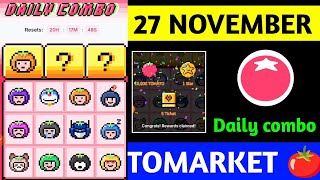 Tomarket Airdrop Daily Combo 27 November  Tomato Daily Combo Today  Tomarket daily combo card [upl. by Jon]