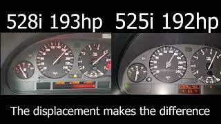 BMW e39 528i 193hp vs 525i 192hp 0200 Acceleration test side by side [upl. by Percival]