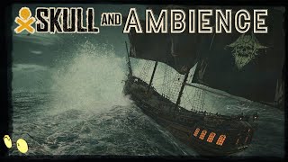 Skull amp Ambience  Creaky Wooden Pirate ship sailing during a Storm Open Ocean [upl. by Toll]