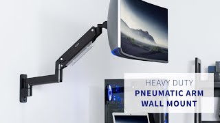 MOUNTV101G1 Pneumatic Arm Single Ultrawide Monitor Wall Mount by VIVO [upl. by Eniamurt829]