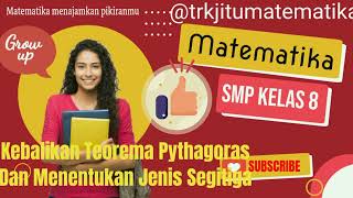 Matematika SMP Kelas 8  Kebalikan Teorema Pythagoras dan Jenis Segitiga trikjitumatematika [upl. by Smallman]