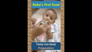 Babys first food  Rice porridge kanji [upl. by Teplica]