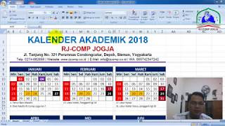 MEMBUAT Kalender Akademik OTOMATIS menggunakan Microsoft Excel [upl. by Ediva]