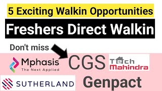 5 Exciting Direct walkin drive for freshers  Hyderabad Chennai  Dont miss [upl. by Dier]