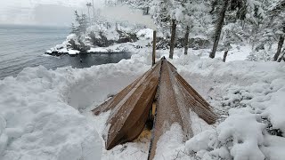 Hot Tent Camping in CRAZY Blizzard Rescuing Trapped Drivers amp Almost Getting Trapped My Self [upl. by Eibloc]