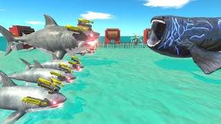 Aquatics Battle  Mutant Megalodon VS The Bloop  Animal Revolt Battle Simulator [upl. by Nylesoy504]