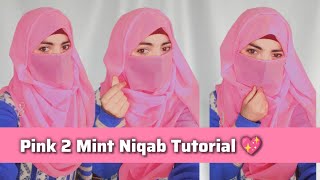 Pink Niqab With Hijab Tutorial 💖  Instant Niqab Style  Pinky Khan hijab hijabstyle viral [upl. by Hedges121]