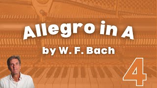 Allegro in A major by W F Bach Trinity Grade 4 Piano [upl. by Lerud]