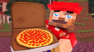 The minecraft life of Steve and Alex  Pizza  Minecraft animation [upl. by Esinart931]