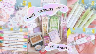 🖇️ Stationery Haul ft Oliospark INDIA stickers highlighters brush pen washi tapes glue tape ♡ [upl. by Huesman]