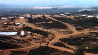 Aerial view of Americal Division base at Chu Lai in Vietnam HD Stock Footage [upl. by Keel17]