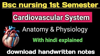 Cardiovascular system Anatomy and physiology bsc nursing 1st Semester [upl. by Tiduj]