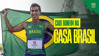 PARIS 2024  Caio Bonfim medalhista de prata faz visita na Casa Brasil [upl. by Ecirtahs818]