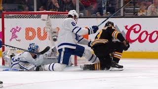 Frederik Andersen extends left pad for terrific save on Marchand [upl. by Menon]