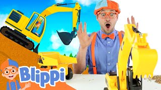 Play with Excavator Toys and Blippi  Learning Excavator Song  Educational Videos For Kids [upl. by Dail]