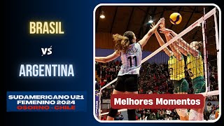 🏆FINAL  Brasil X Argentina  MELHORES MOMENTOS  SulAmericano de Vôlei Feminino 2024  Sub21 [upl. by Mera960]