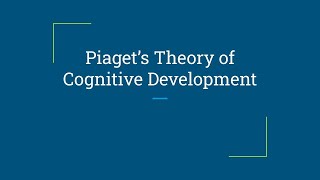 Piaget s Theory of Cognitive Development [upl. by Paff]