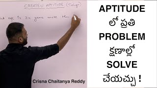 Every Problem can be solved in seconds in Aptitude  CREATE U APP  Crisna Chaitanya Reddy [upl. by Browne]