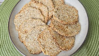 TwoIngredient Sesame Cookies in 20 minutes [upl. by Luigi]