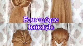 Part 3  Four unique hairstyle hairstyle youtube [upl. by Osterhus]